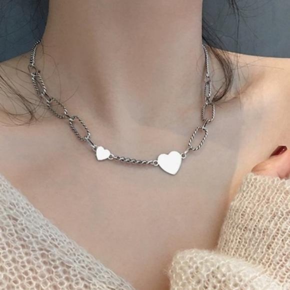 NEW 925 STERLING SILVER HEART NECKLACE, NICE NECKLACE, CUTE NECKLACE - Picture 3 of 8